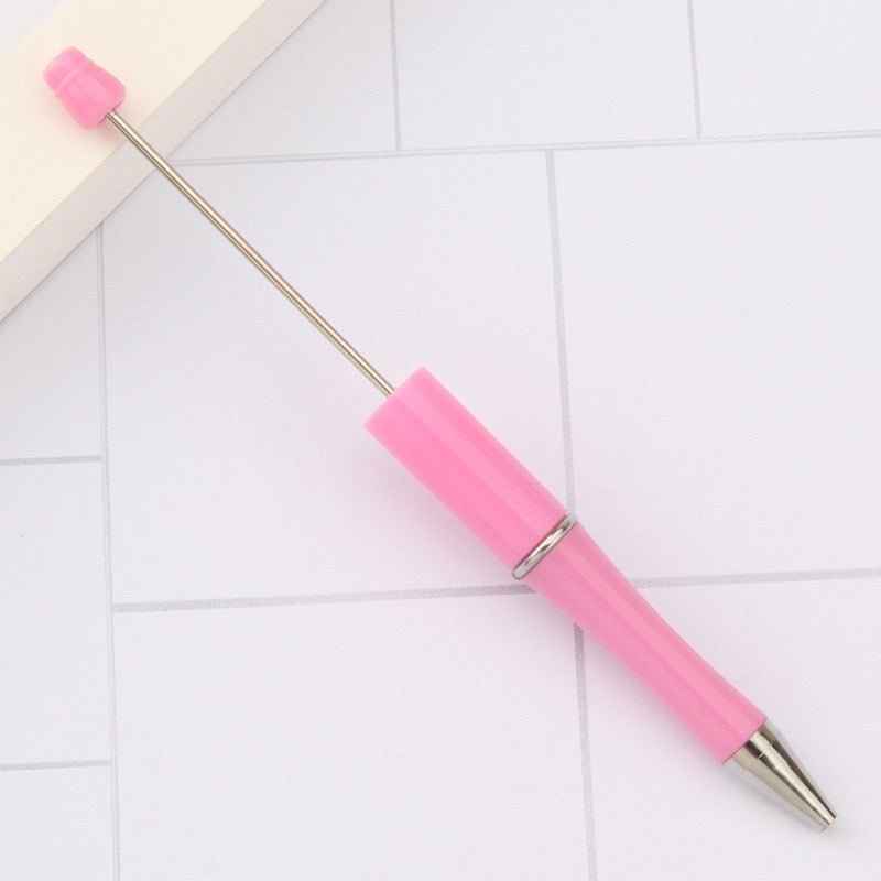 153F. Beadable DIY pink and purple gliter pen - Romo bead
